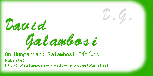 david galambosi business card